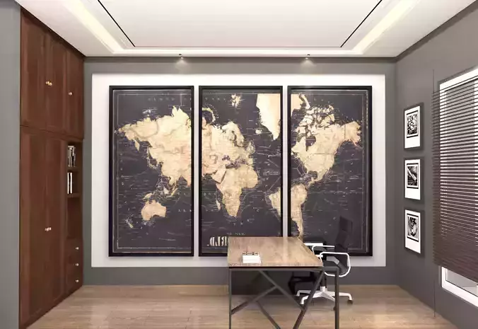 Interior office design panorama  3D model