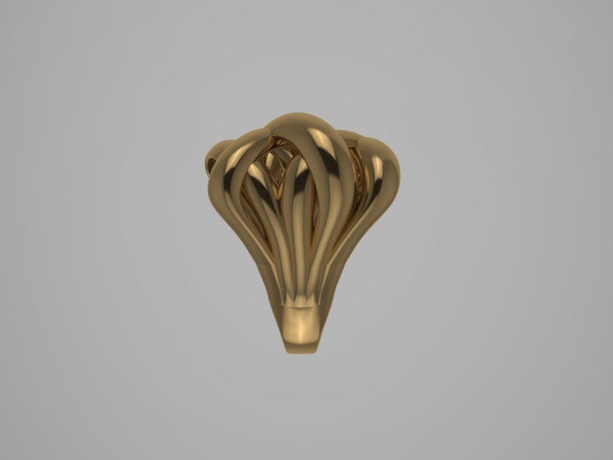 Rings gold ring with braided design 3D print model_2