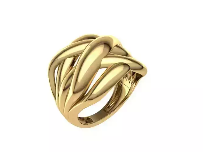 Rings gold ring with braided design