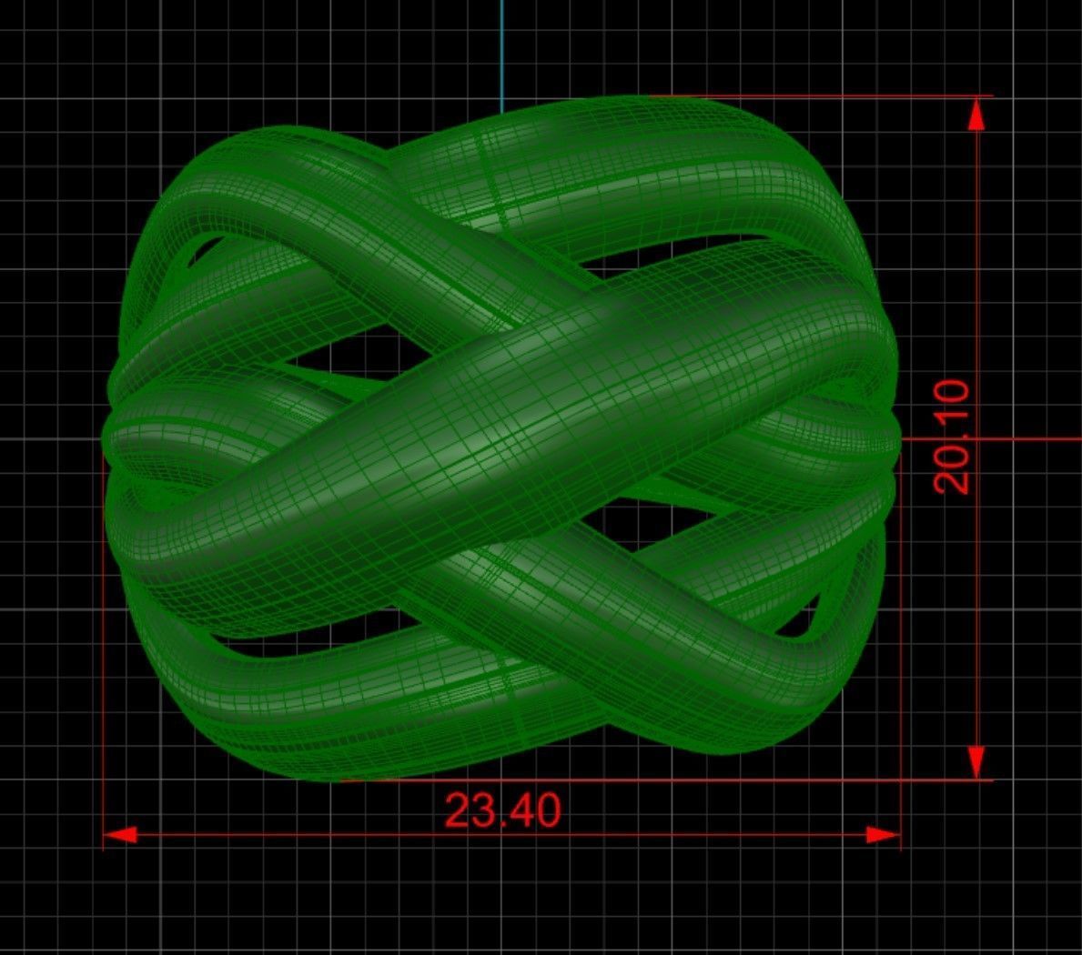 Rings gold ring with braided design 3D print model_3