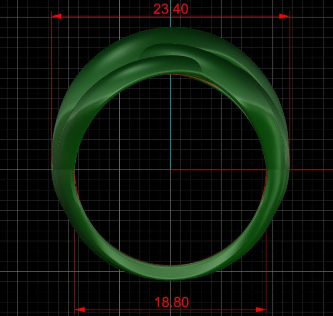 Rings gold ring with braided design 3D print model_4