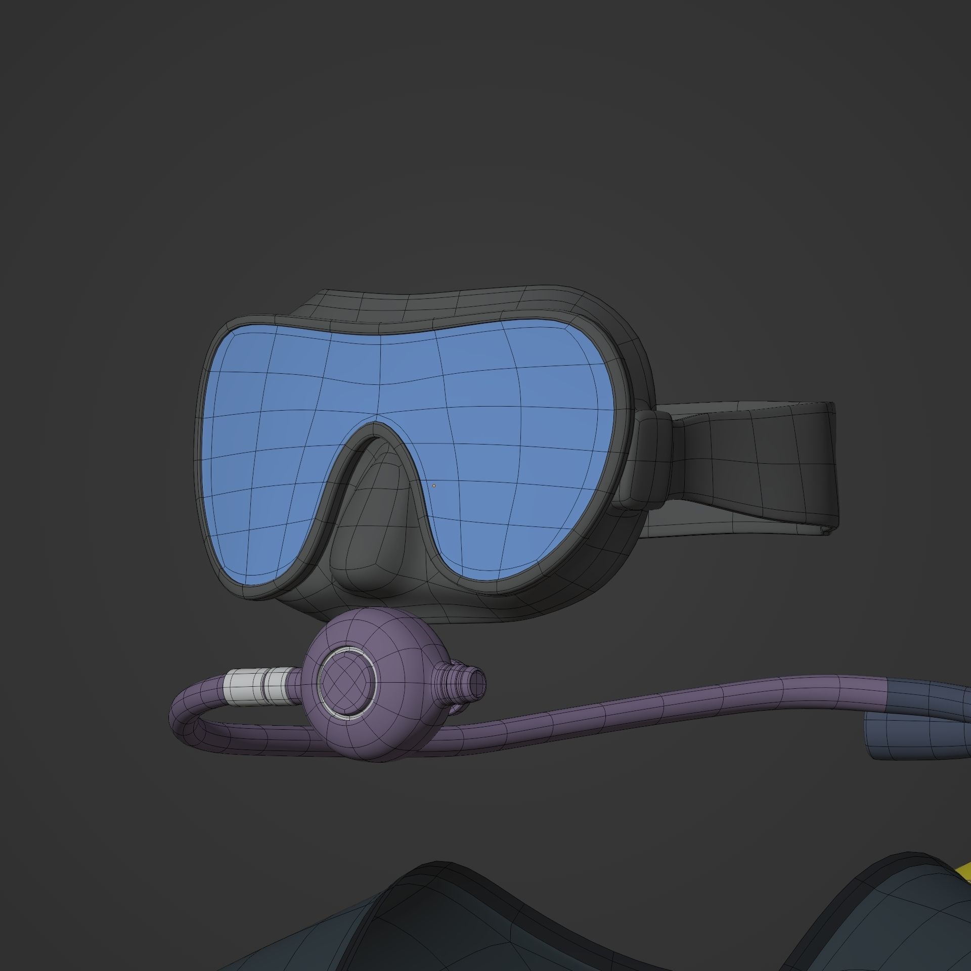 Scuba Diving Equipment Low-poly 3D model_14