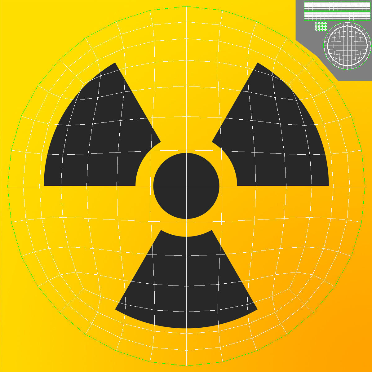 Radiation Symbol Low-poly 3D model_7
