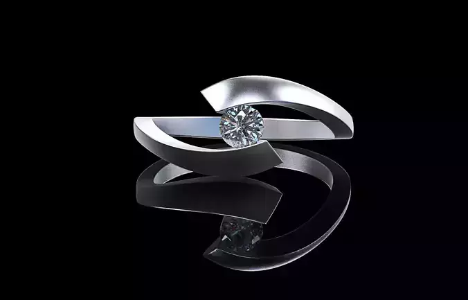 Tension ring   diamond engagement Floating