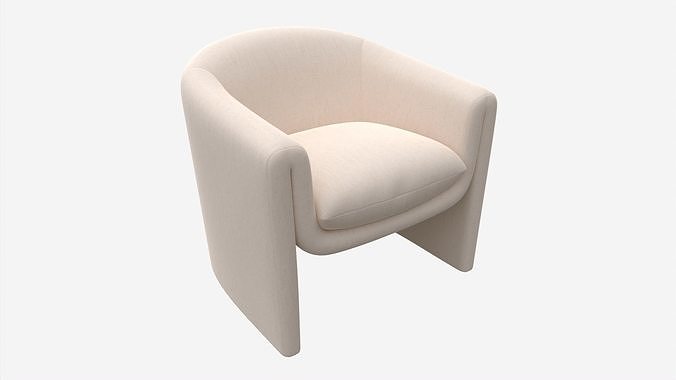 Linen Sculptural Chair 3D model