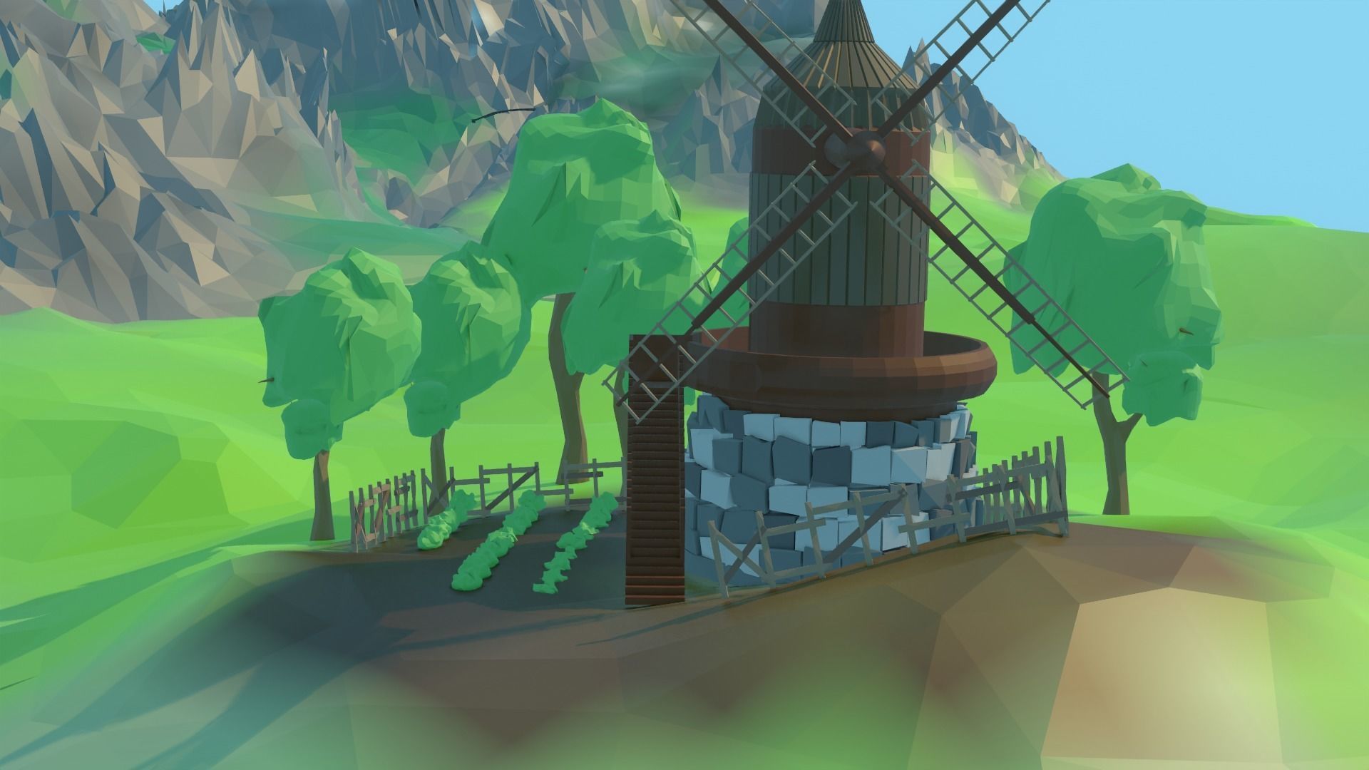 Low Poly Stylized Building Pack free VR / AR / low poly 3D model CGTrader