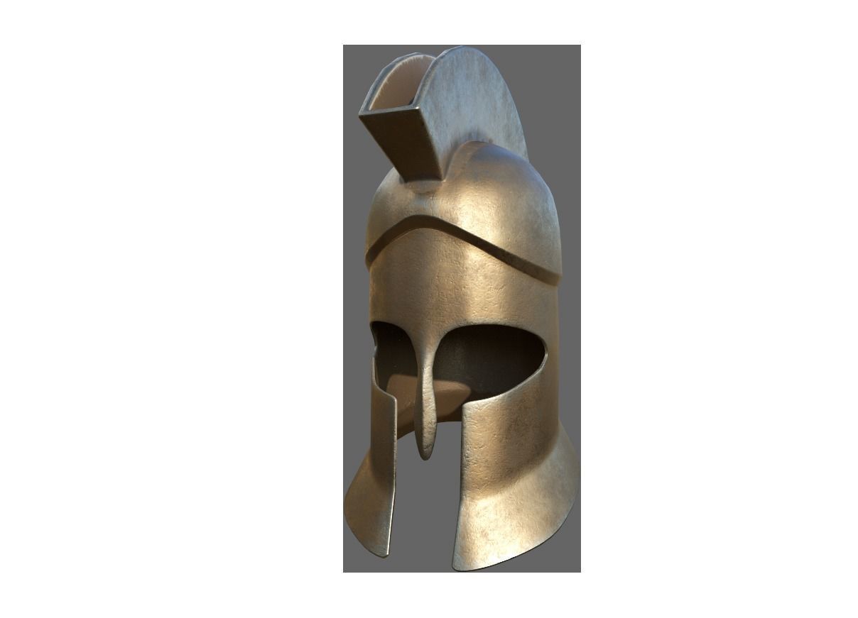 Roman Soldier Helmet Low-poly 3D model_3