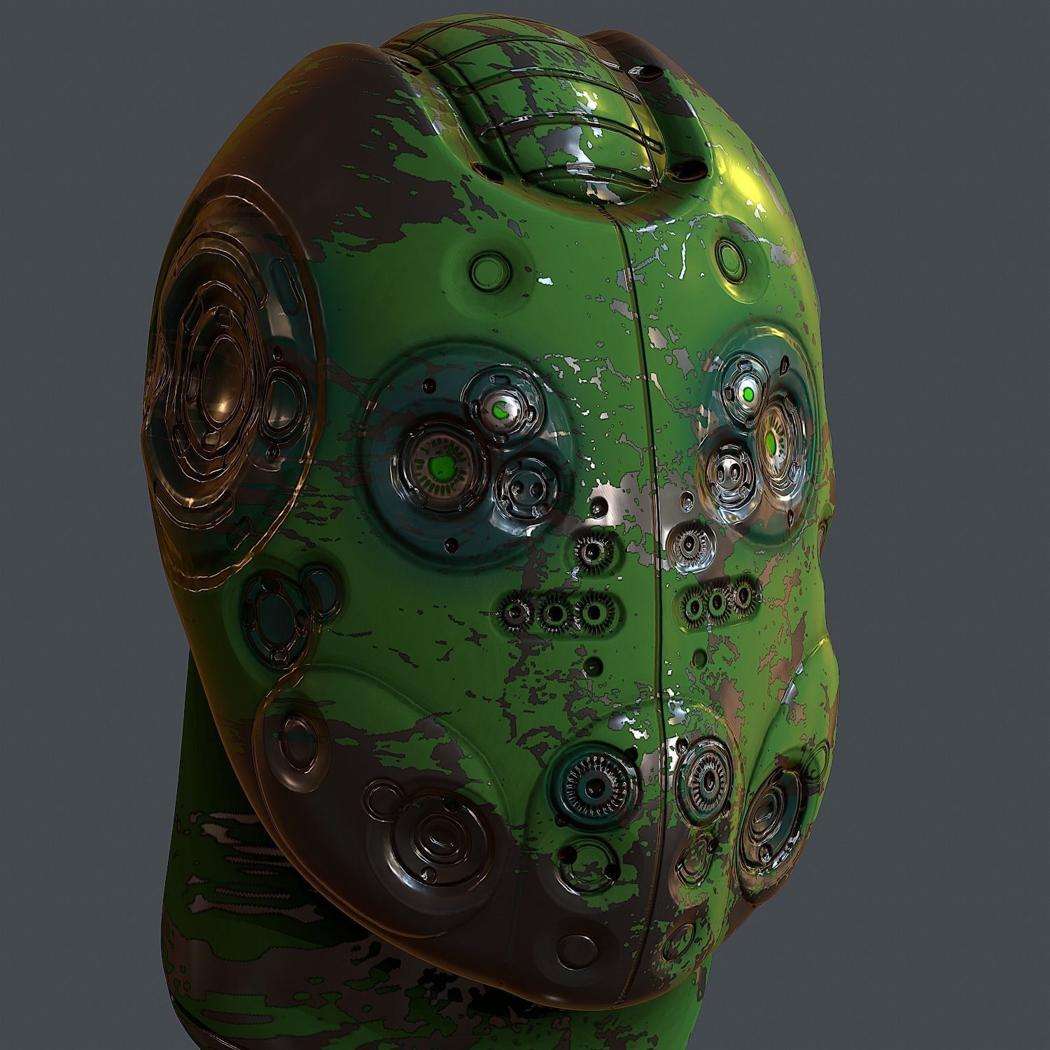 Gas mask helmet 3d model scifi Low-poly  Low-poly 3D model_2