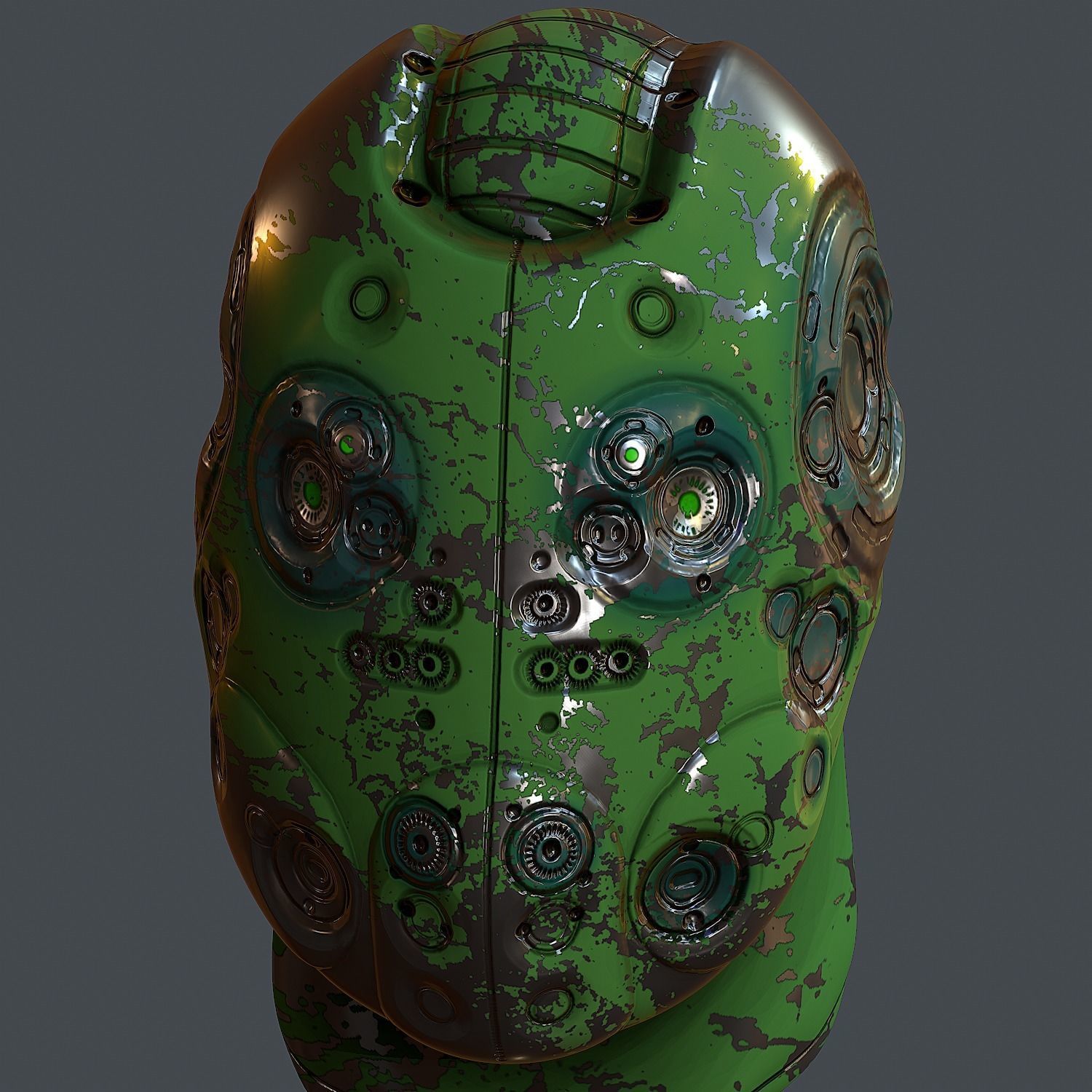 Gas mask helmet 3d model scifi Low-poly  Low-poly 3D model_1