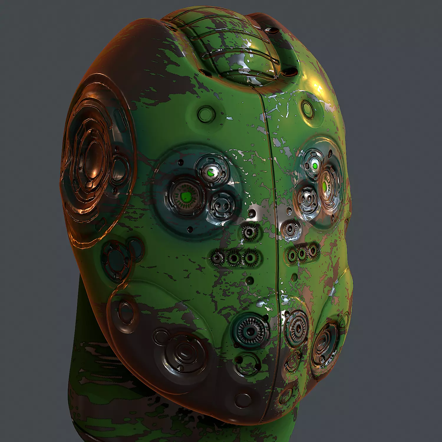 Gas mask helmet 3d model scifi Low-poly  Low-poly 3D model_0