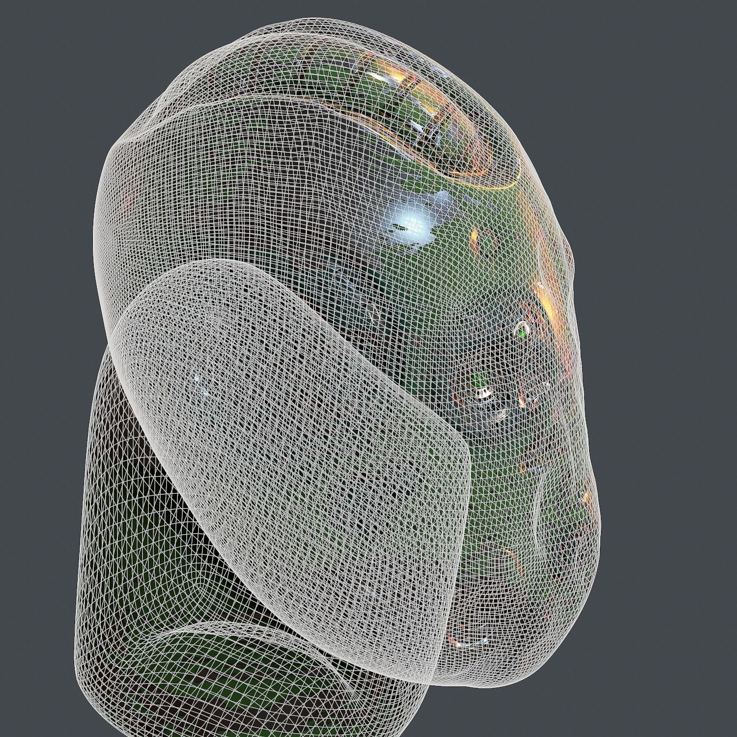 Gas mask helmet 3d model scifi Low-poly  Low-poly 3D model_6