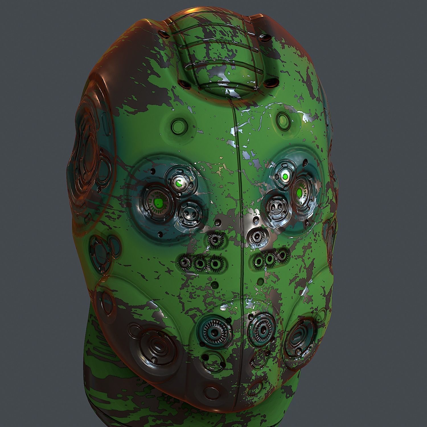 Gas mask helmet 3d model scifi Low-poly  Low-poly 3D model_3