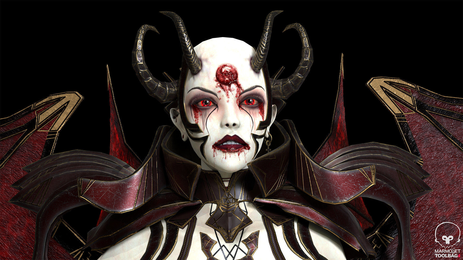 Succubus Low-poly 3D model_8