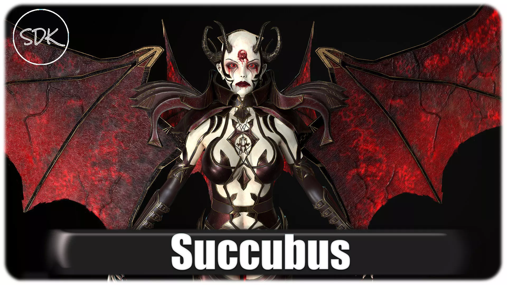 Succubus Low-poly 3D model_0
