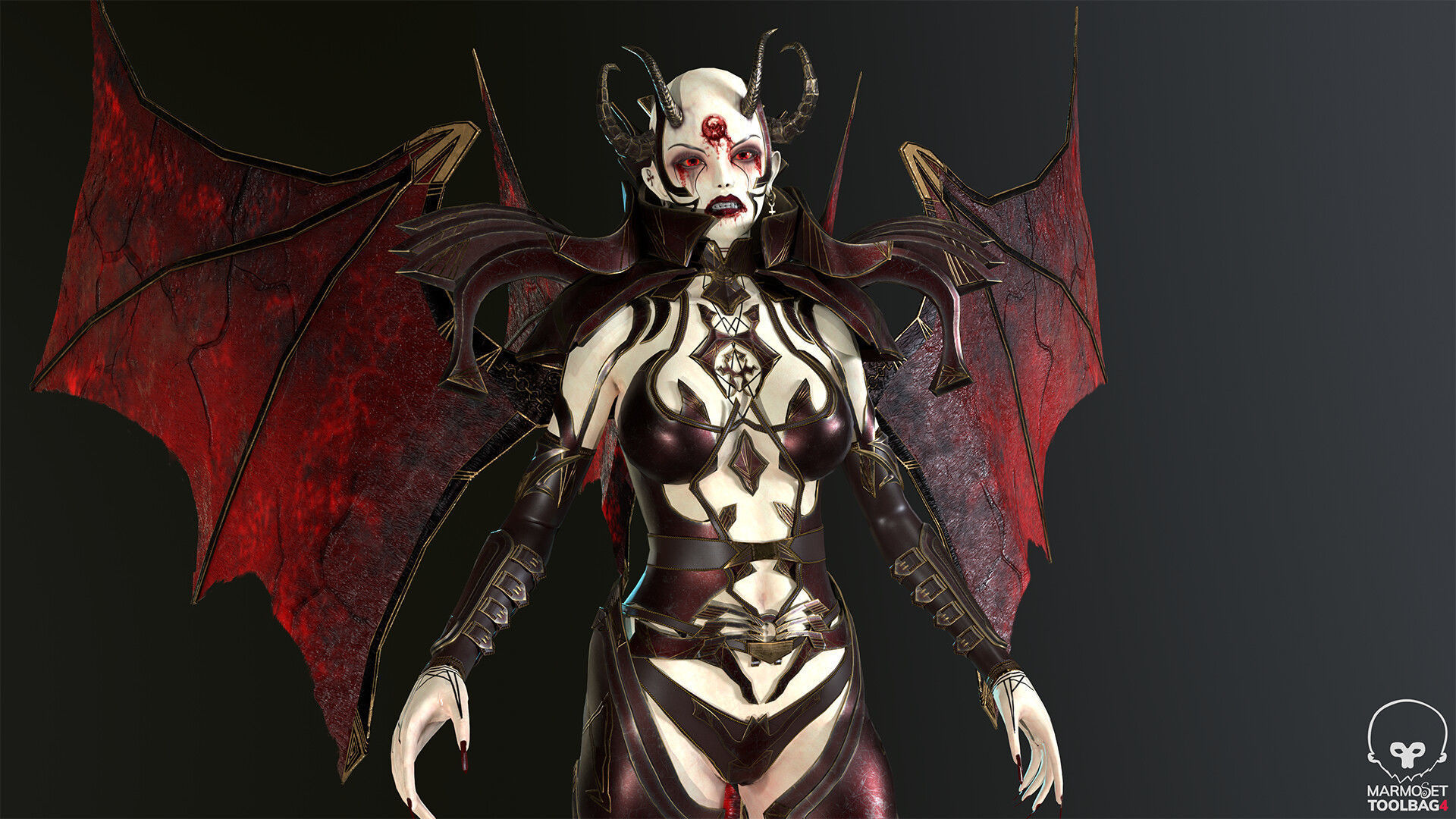 Succubus Low-poly 3D model_13