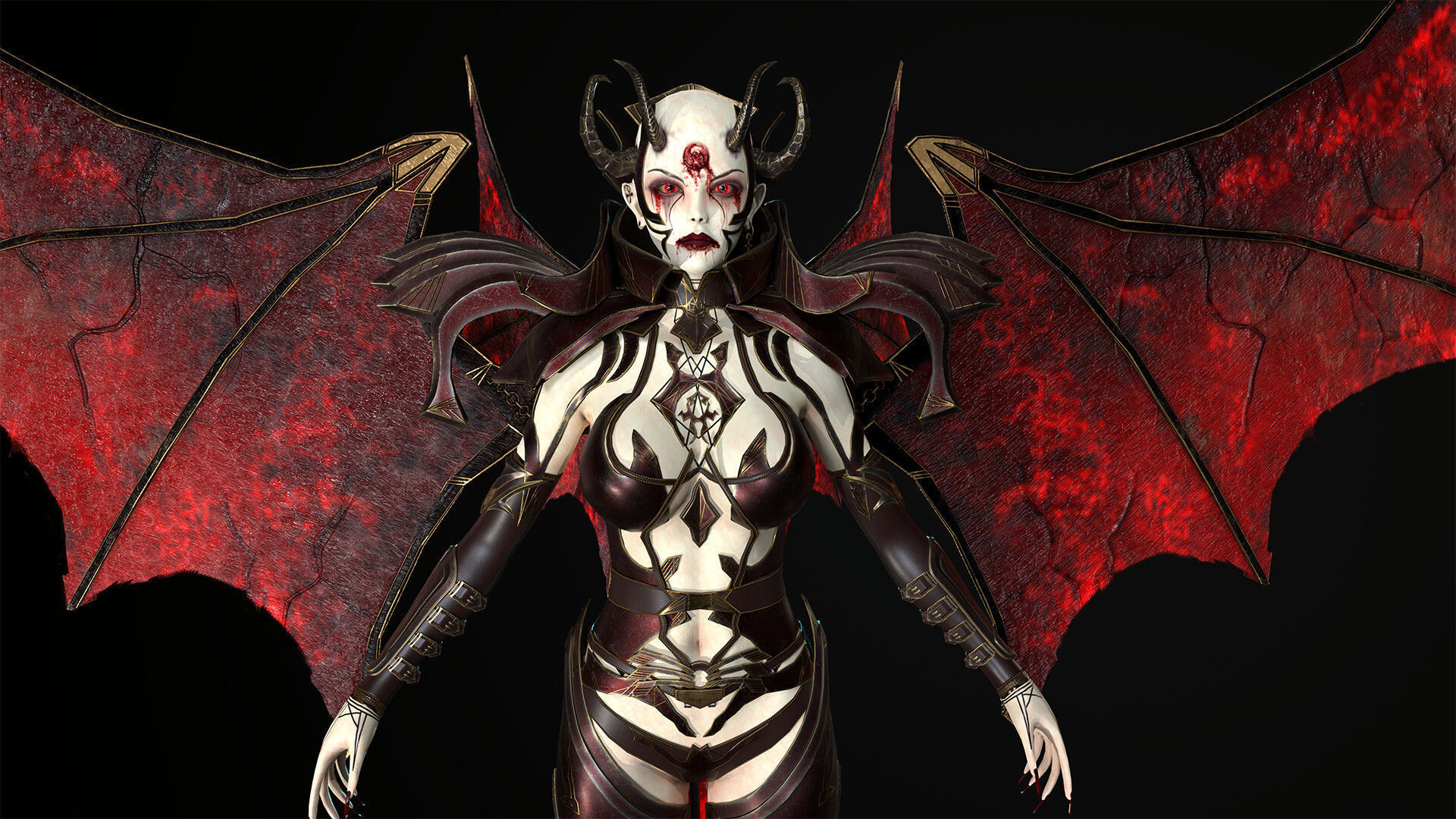 Succubus Low-poly 3D model_11