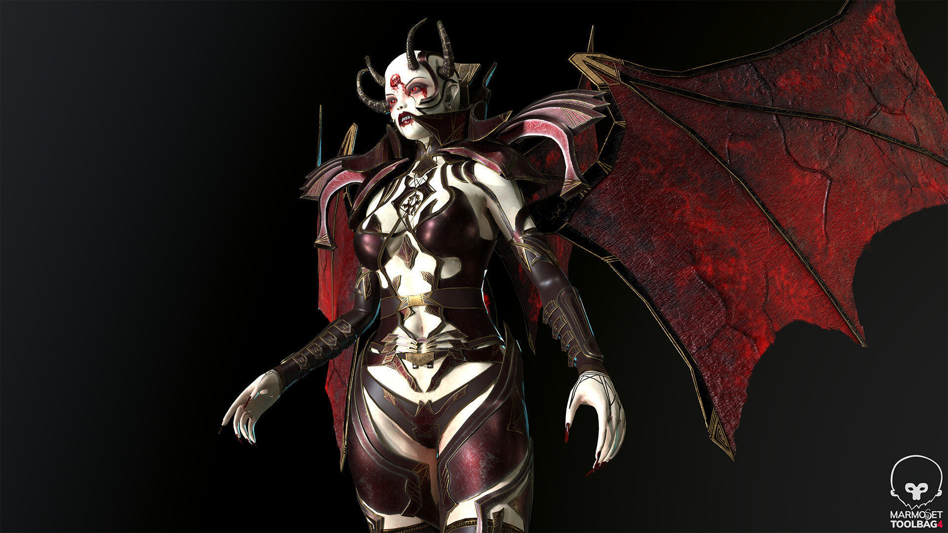 Succubus Low-poly 3D model_12
