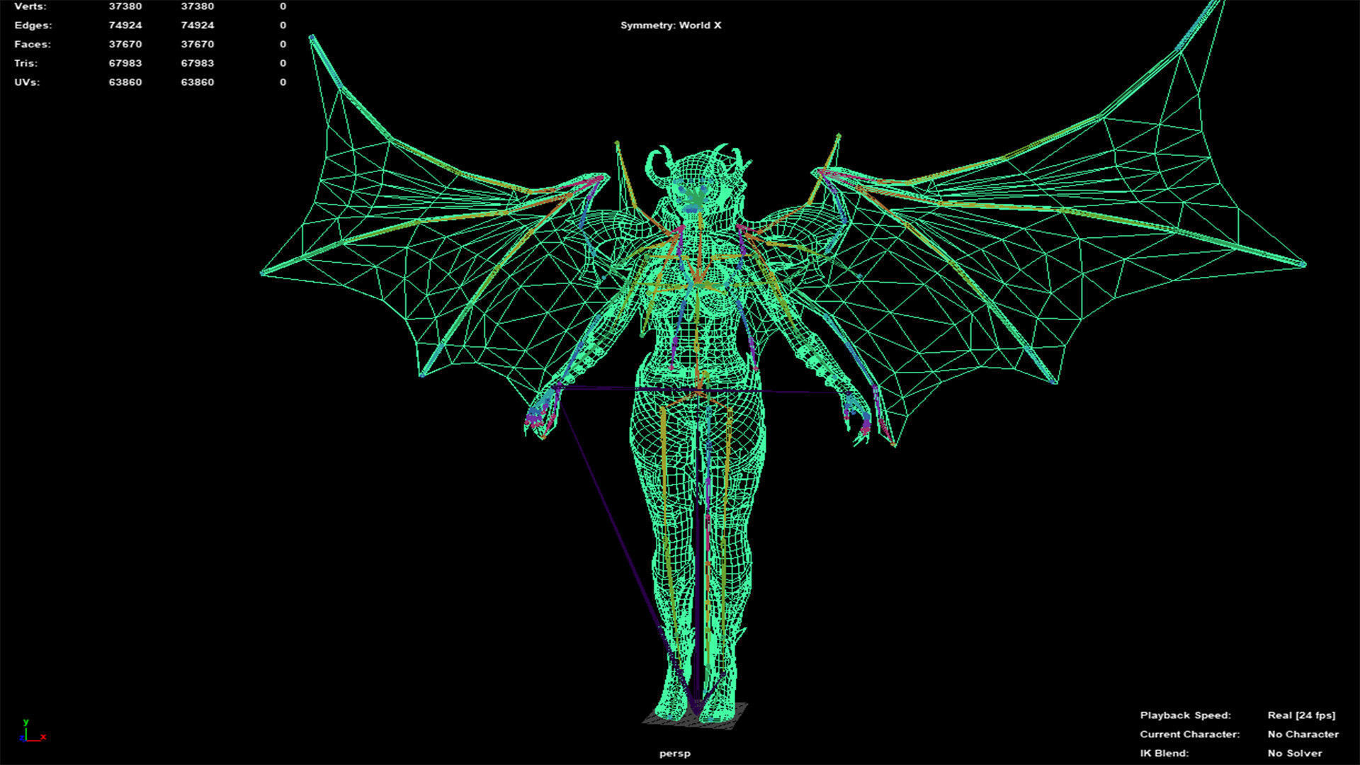 Succubus Low-poly 3D model_16