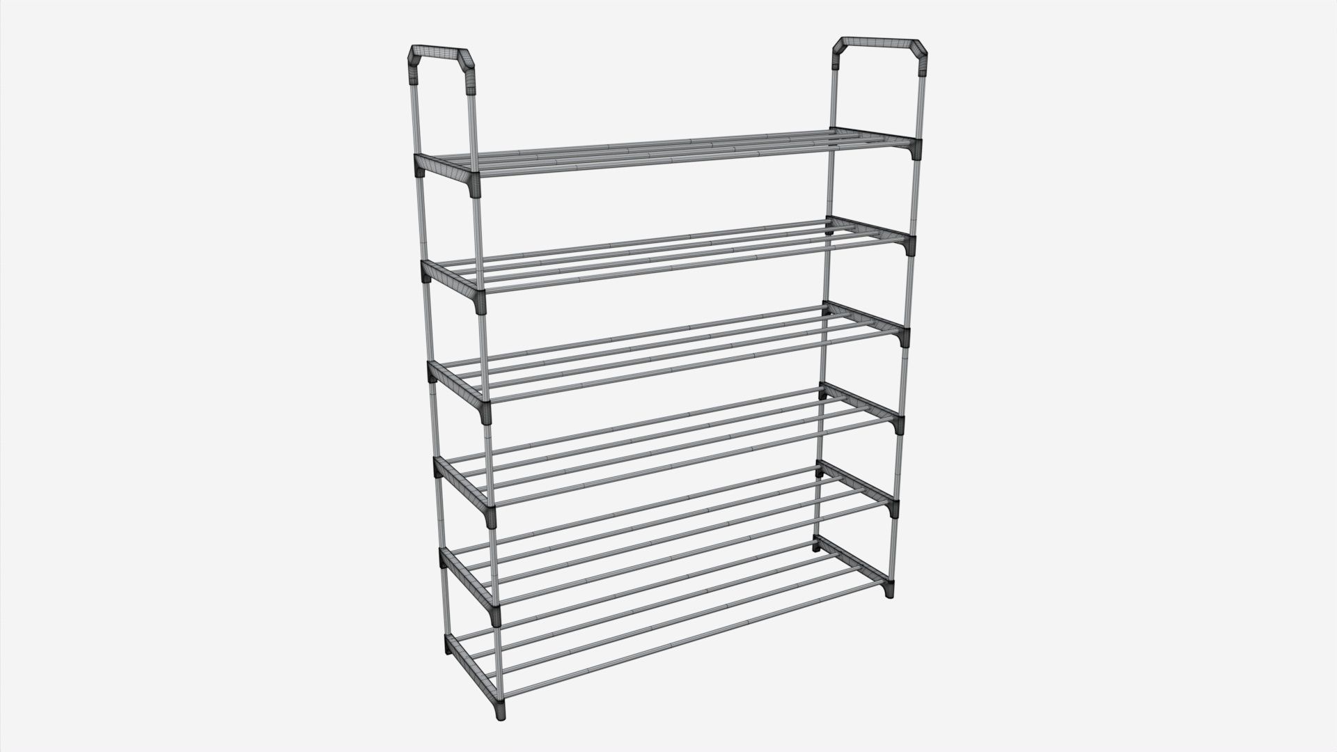Multilayer Shoe Rack 3D model_6