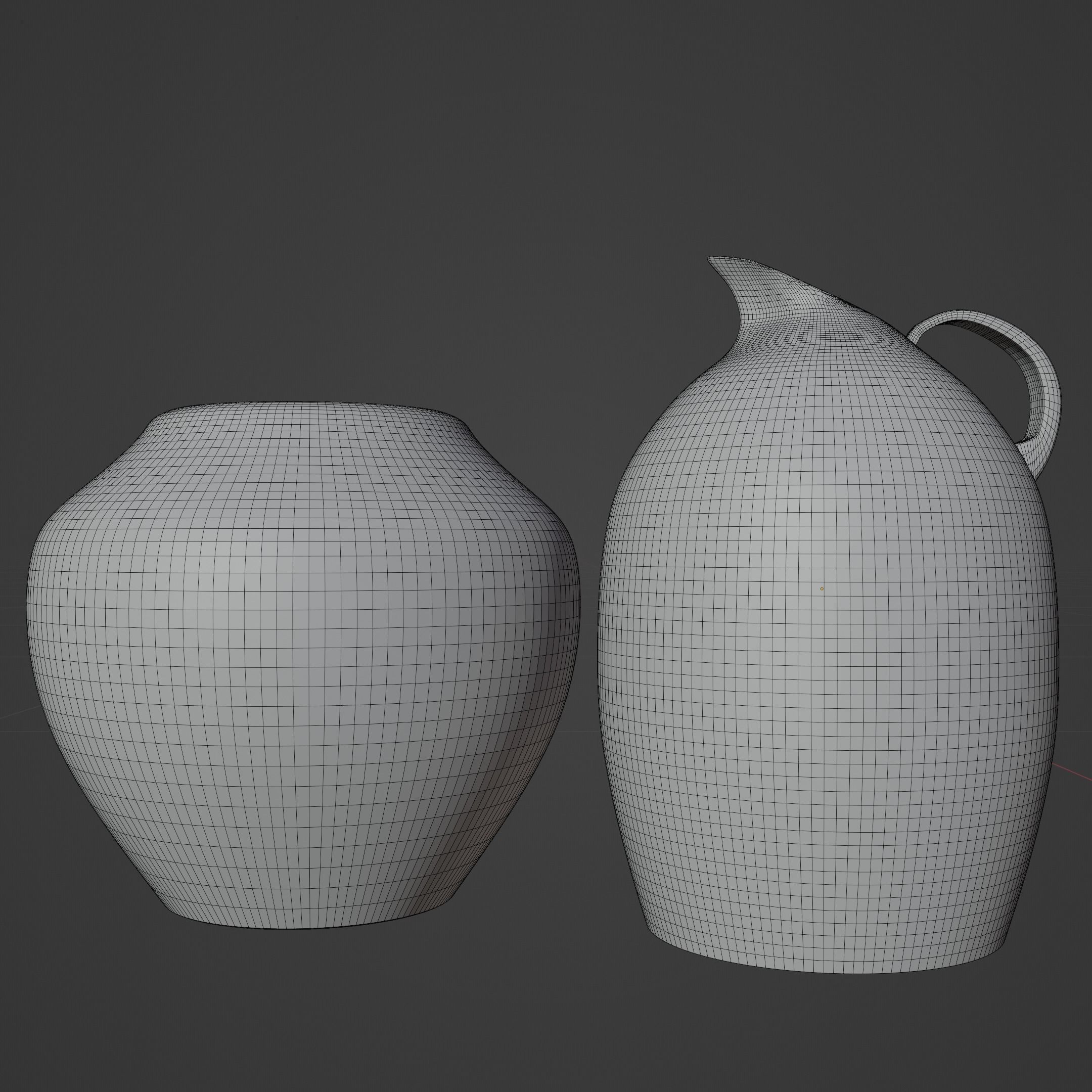 Stone vases set 3D model_7