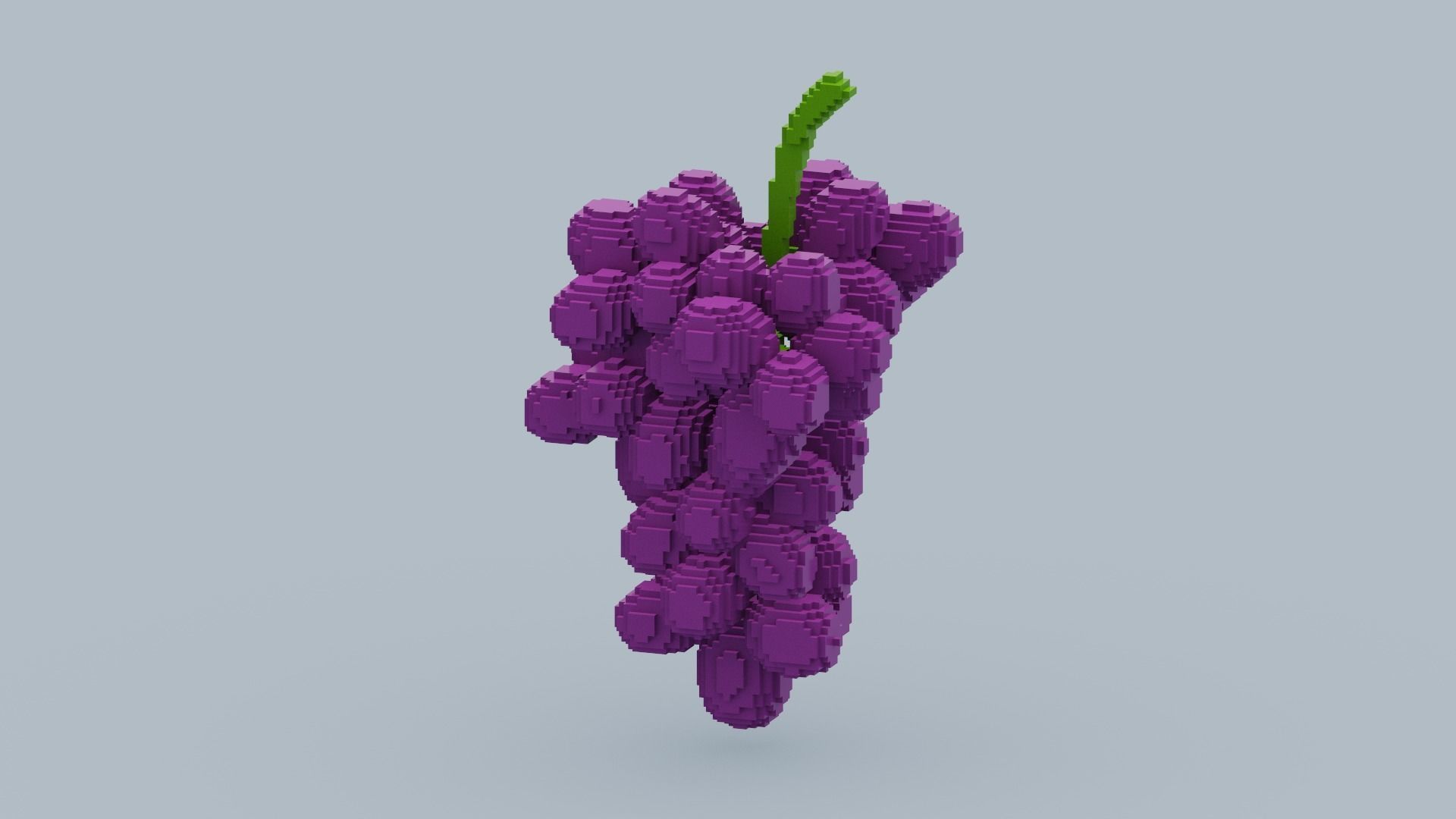 Voxel Grape Low-poly 3D model_5