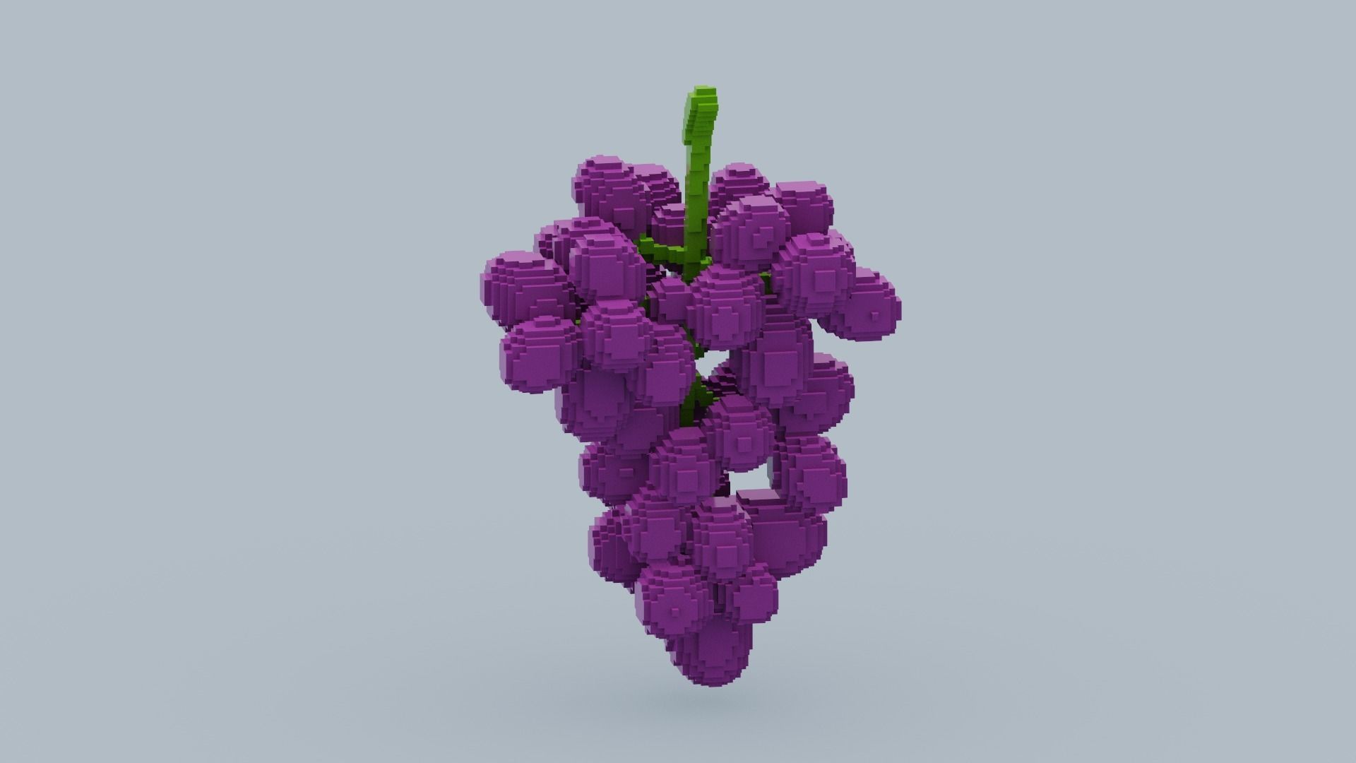 Voxel Grape Low-poly 3D model_7