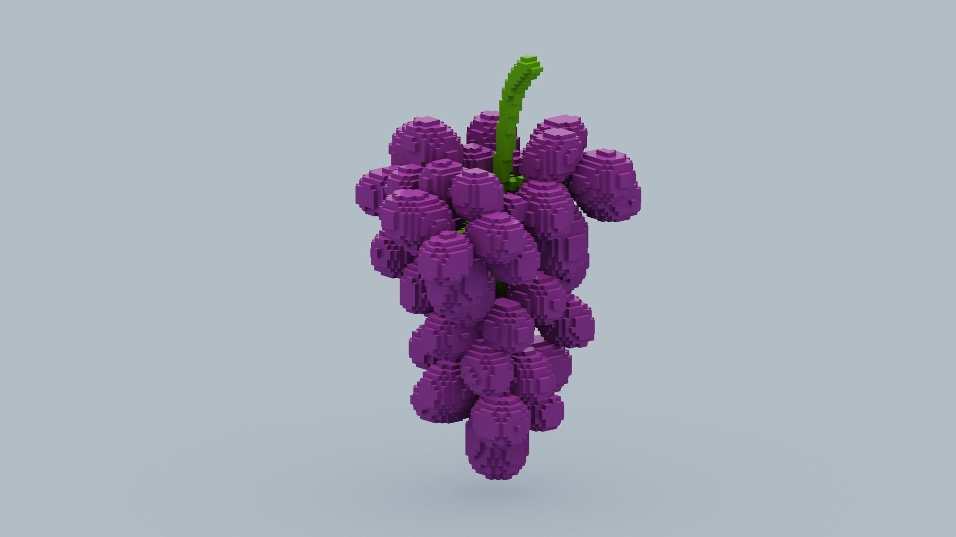 Voxel Grape Low-poly 3D model_6