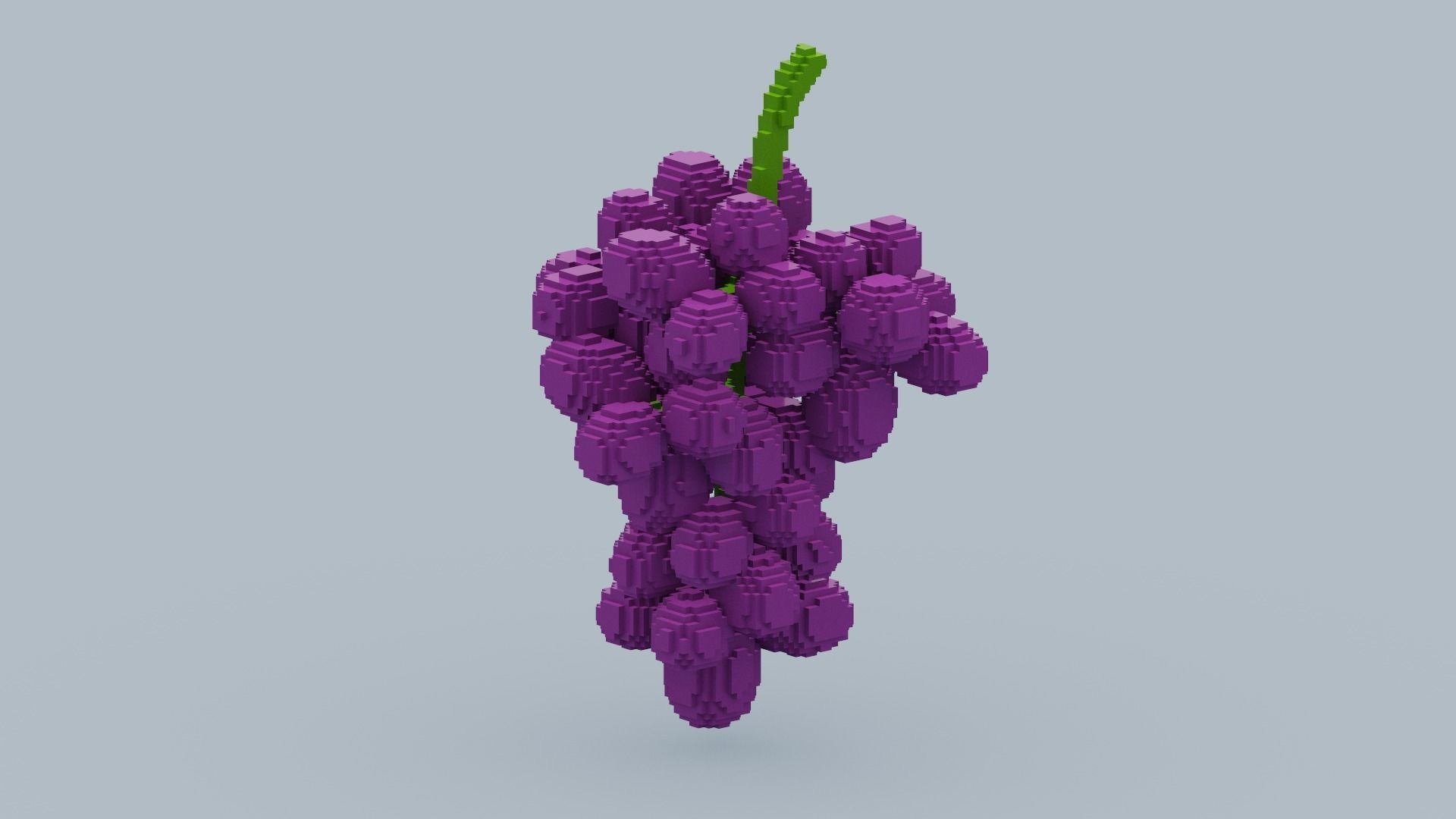 Voxel Grape Low-poly 3D model_3