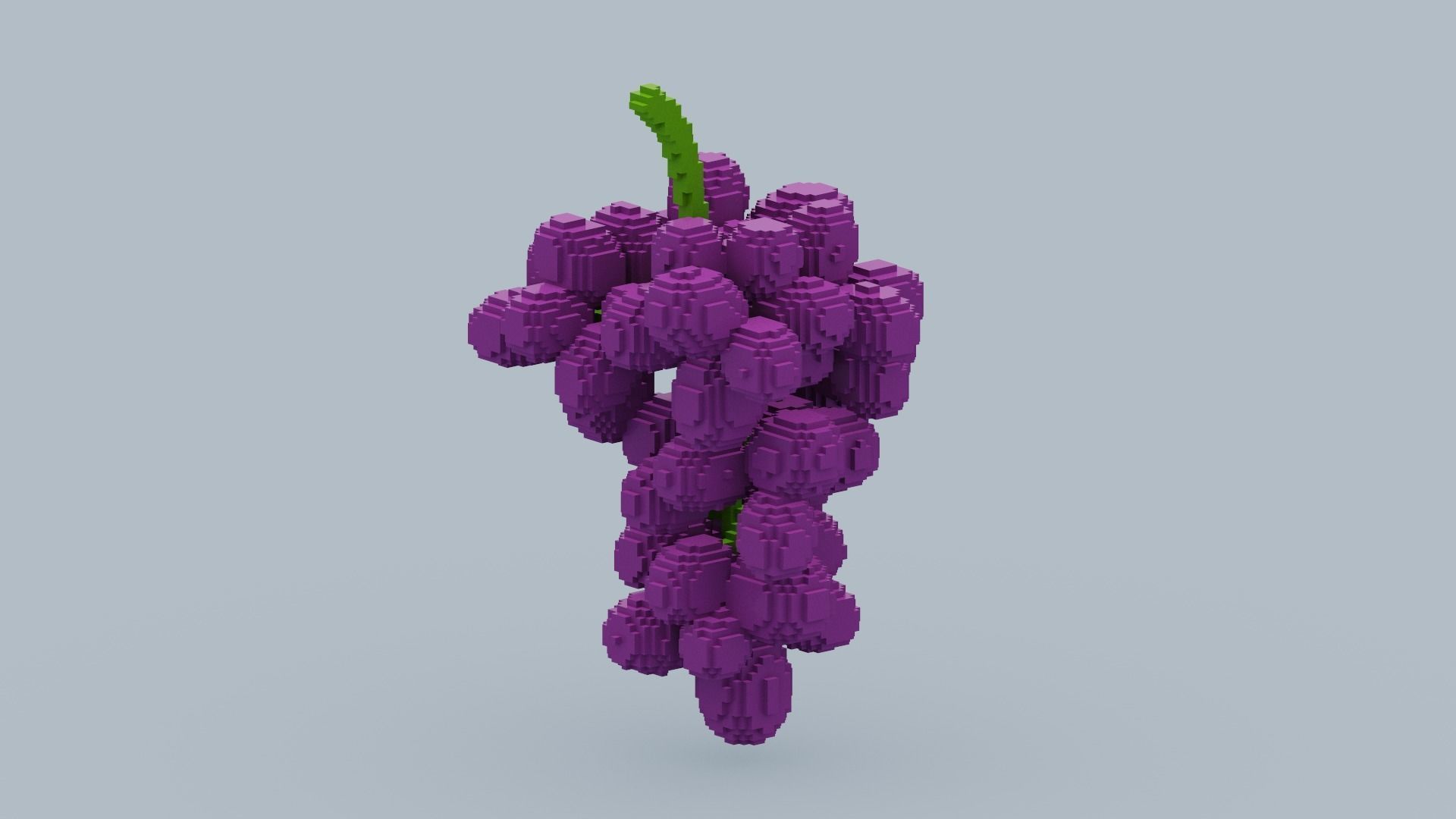 Voxel Grape Low-poly 3D model_9