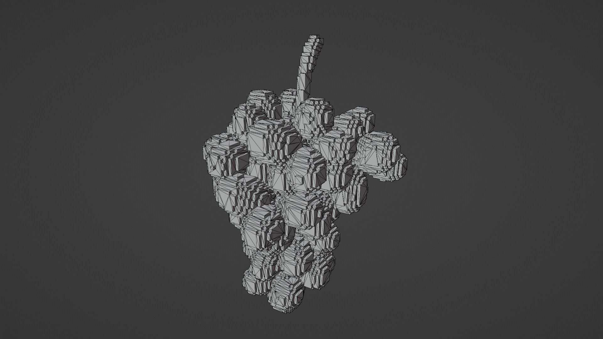 Voxel Grape Low-poly 3D model_12