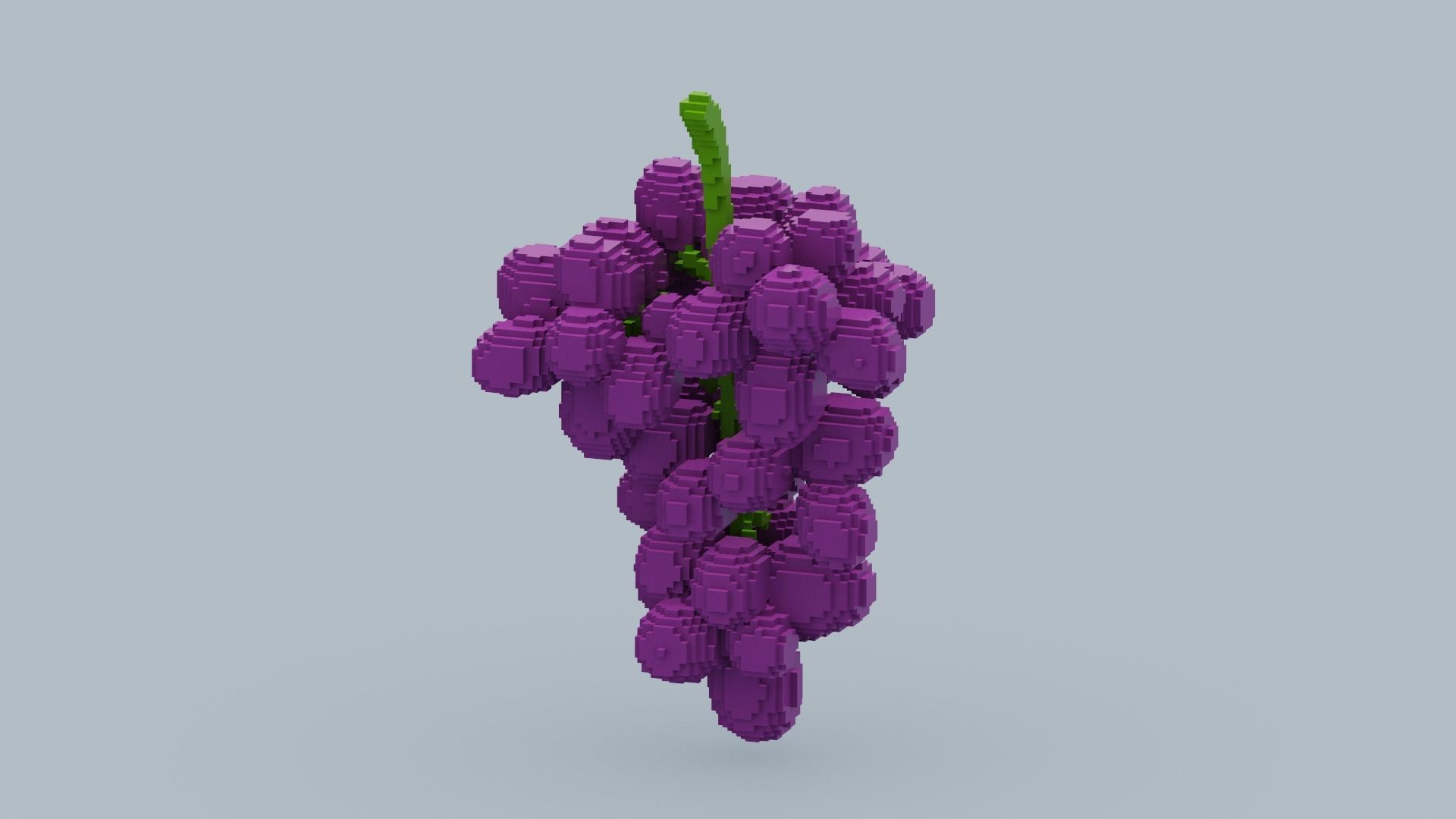 Voxel Grape Low-poly 3D model_8