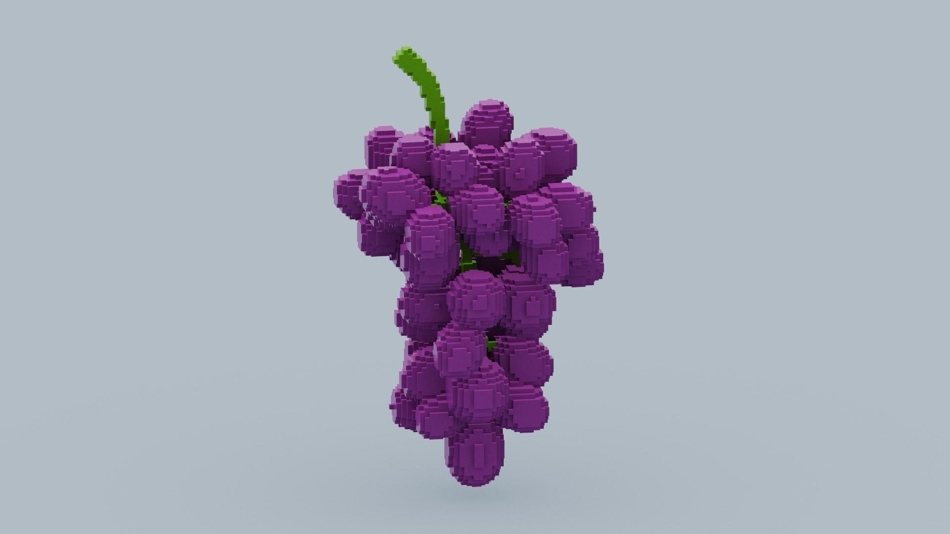 Voxel Grape Low-poly 3D model_10