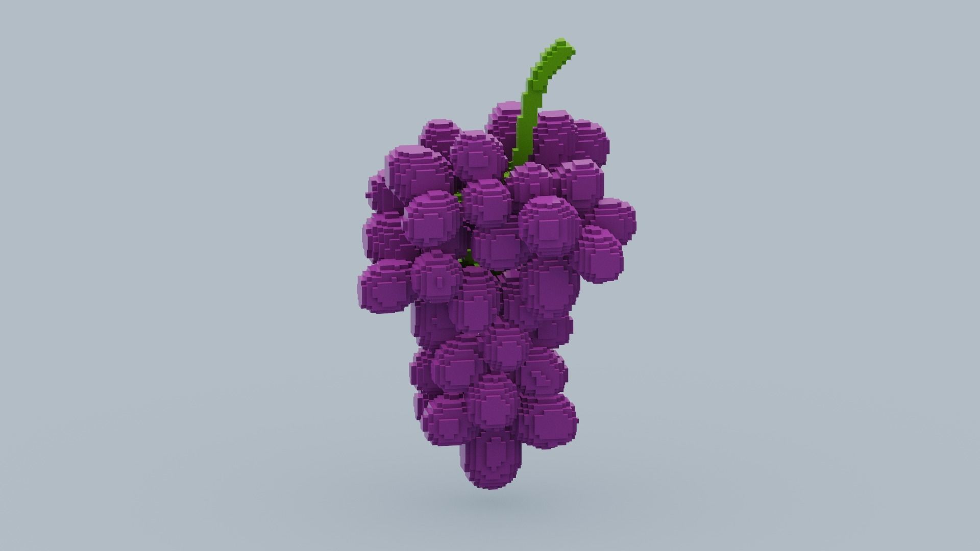 Voxel Grape Low-poly 3D model_4