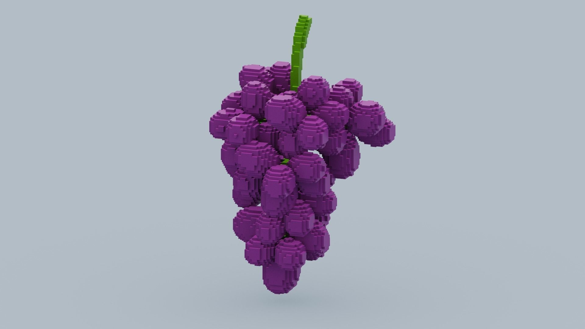 Voxel Grape Low-poly 3D model_2