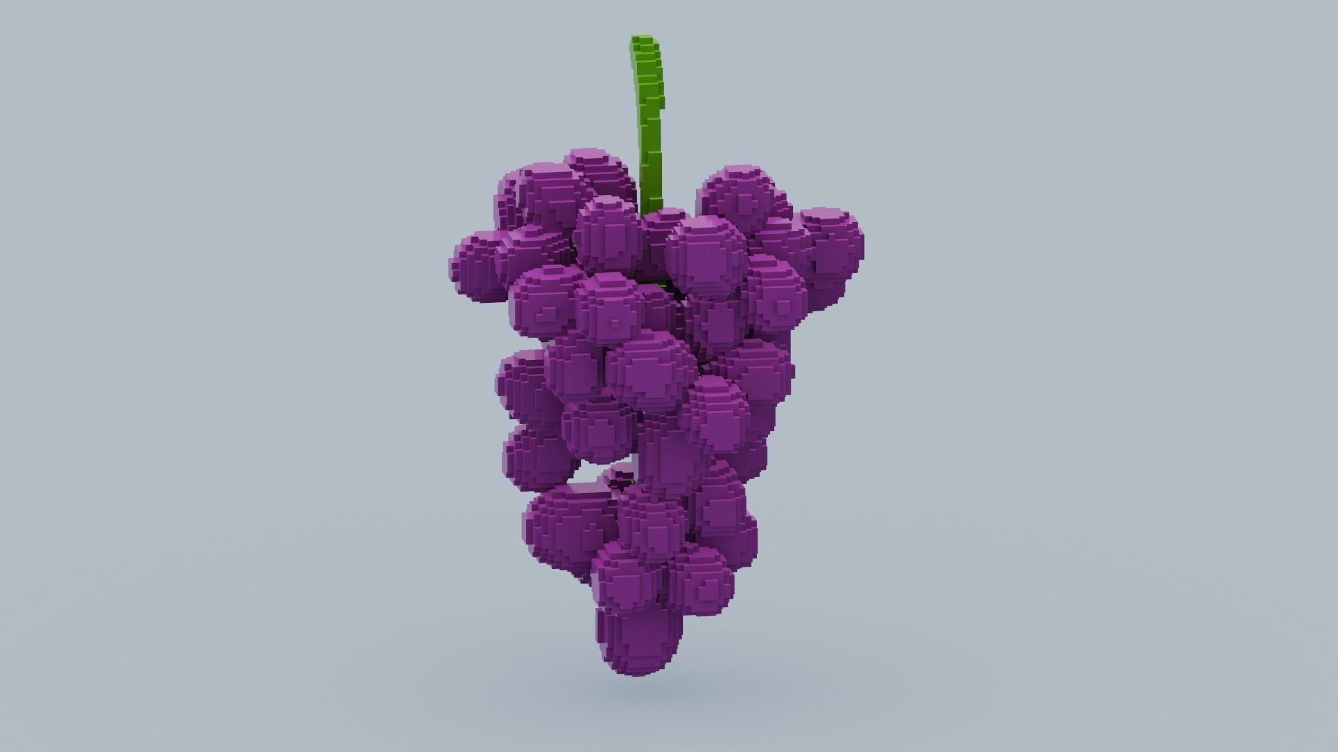 Voxel Grape Low-poly 3D model_1