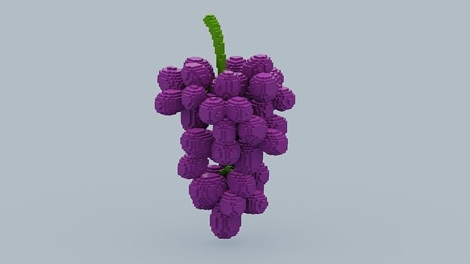 Voxel Grape Low-poly 3D model