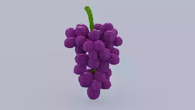 Voxel Grape Low-poly 3D model Voxel Grape Low-poly 3D model