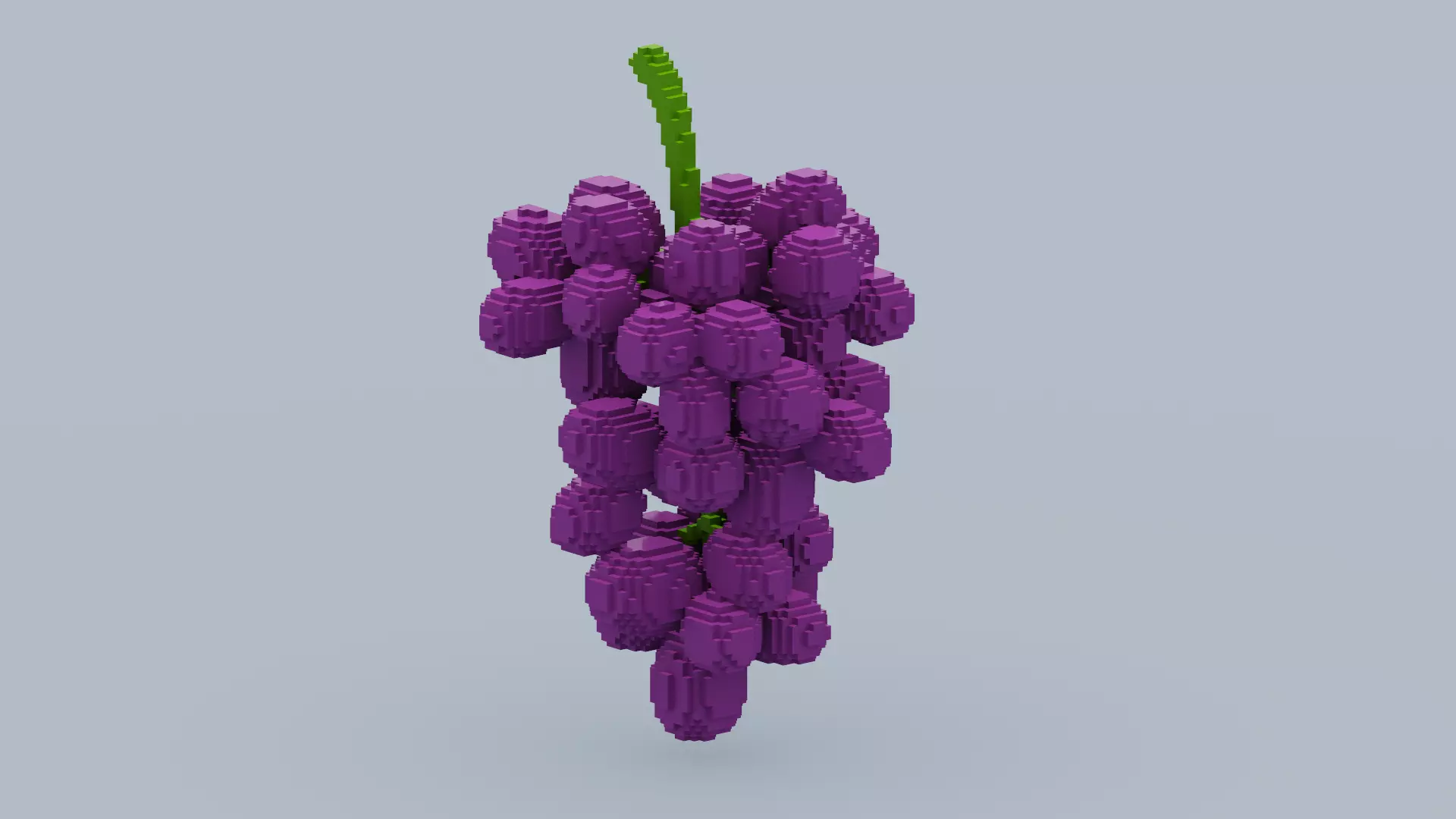 Voxel Grape Low-poly 3D model_0