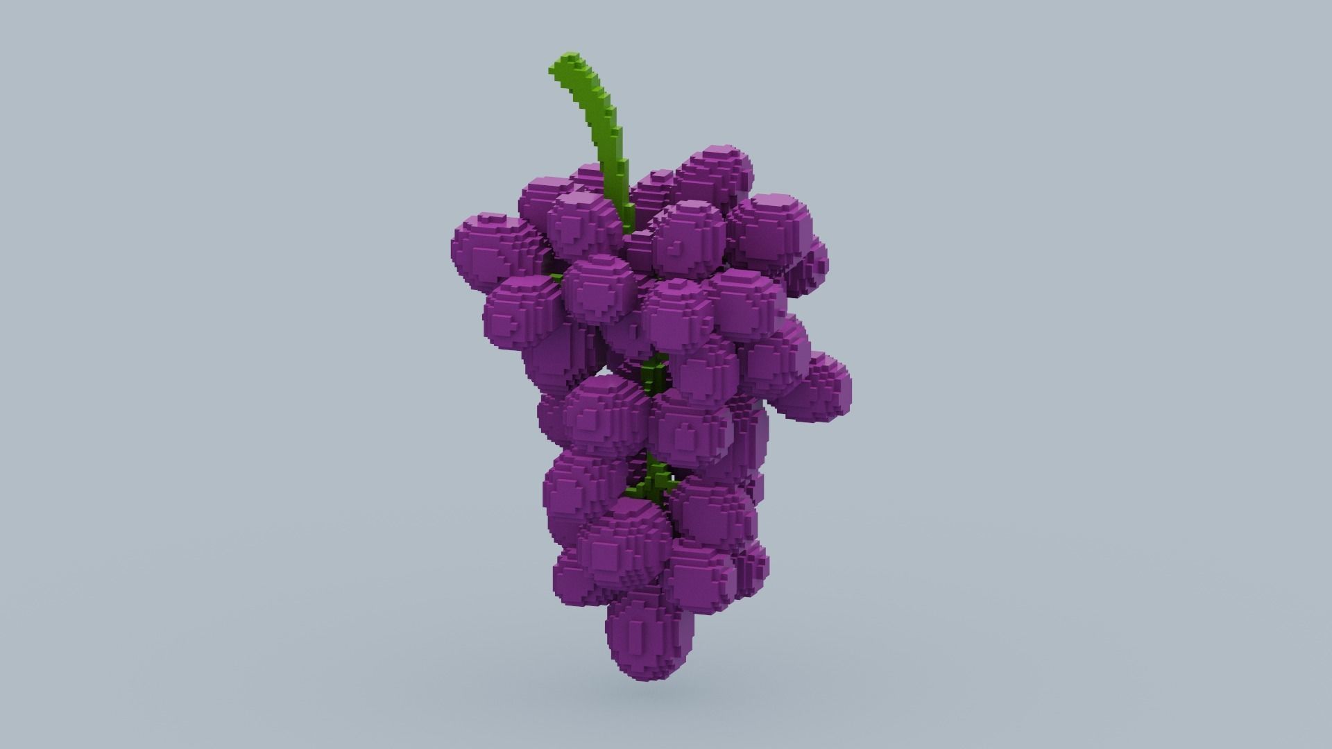 Voxel Grape Low-poly 3D model_11