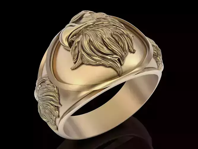 Eagle ring silver gold  jewelry printable 3D model
