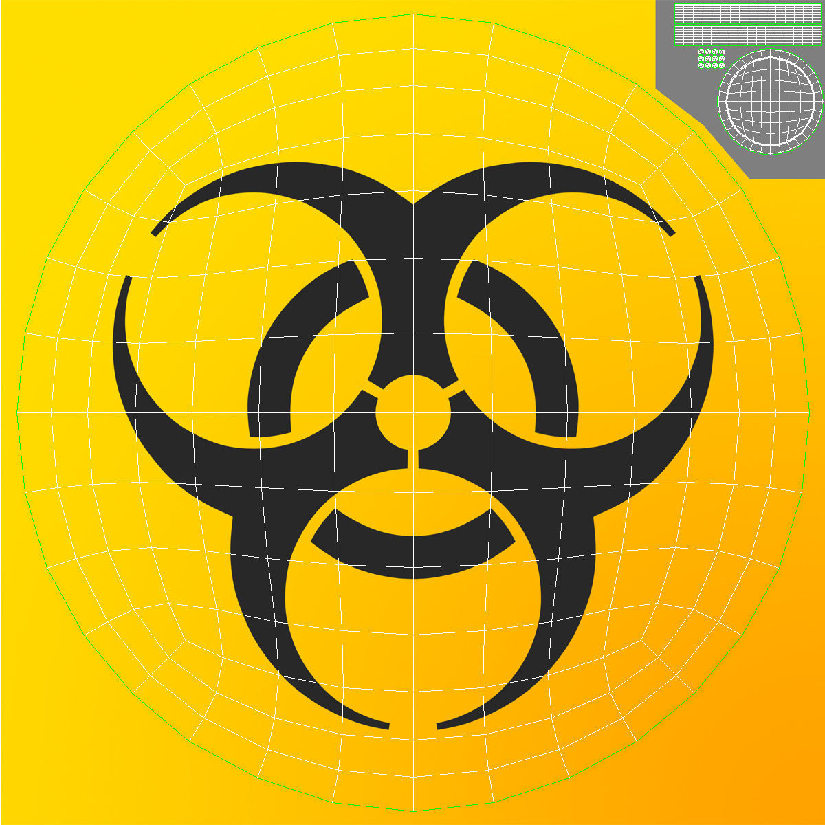 Biohazard Symbol Low-poly 3D model_7
