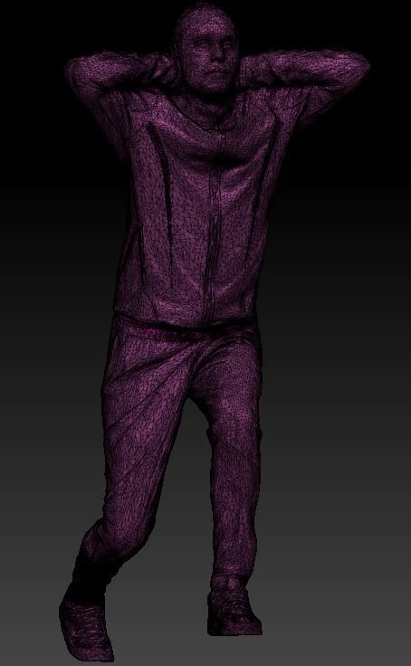 Young man in sportswear doing exercise 375 Low-poly 3D model_5