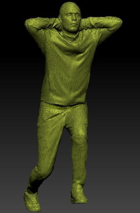 Young man in sportswear doing exercise 375 Low-poly 3D model_7