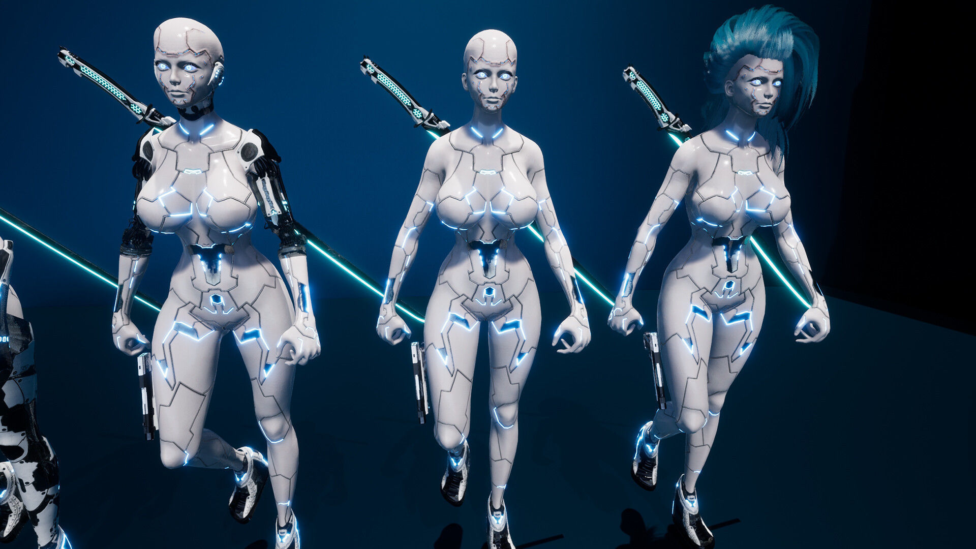 Robot Girl 2 Low-poly 3D model_21
