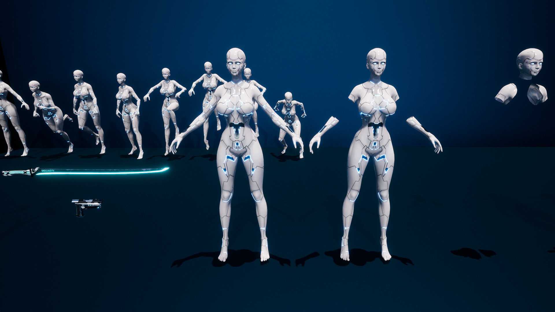 Robot Girl 2 Low-poly 3D model_18