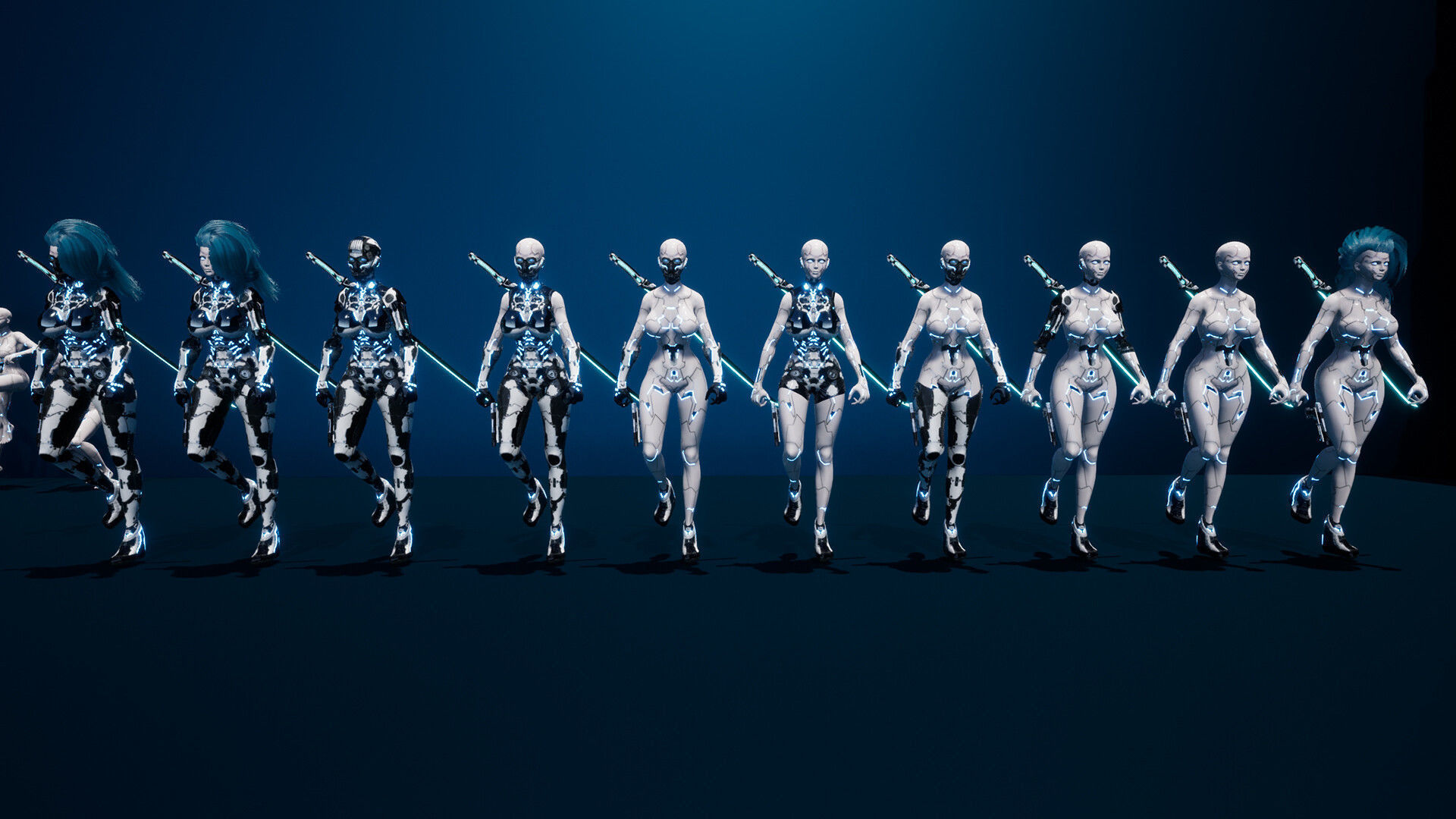 Robot Girl 2 Low-poly 3D model_15