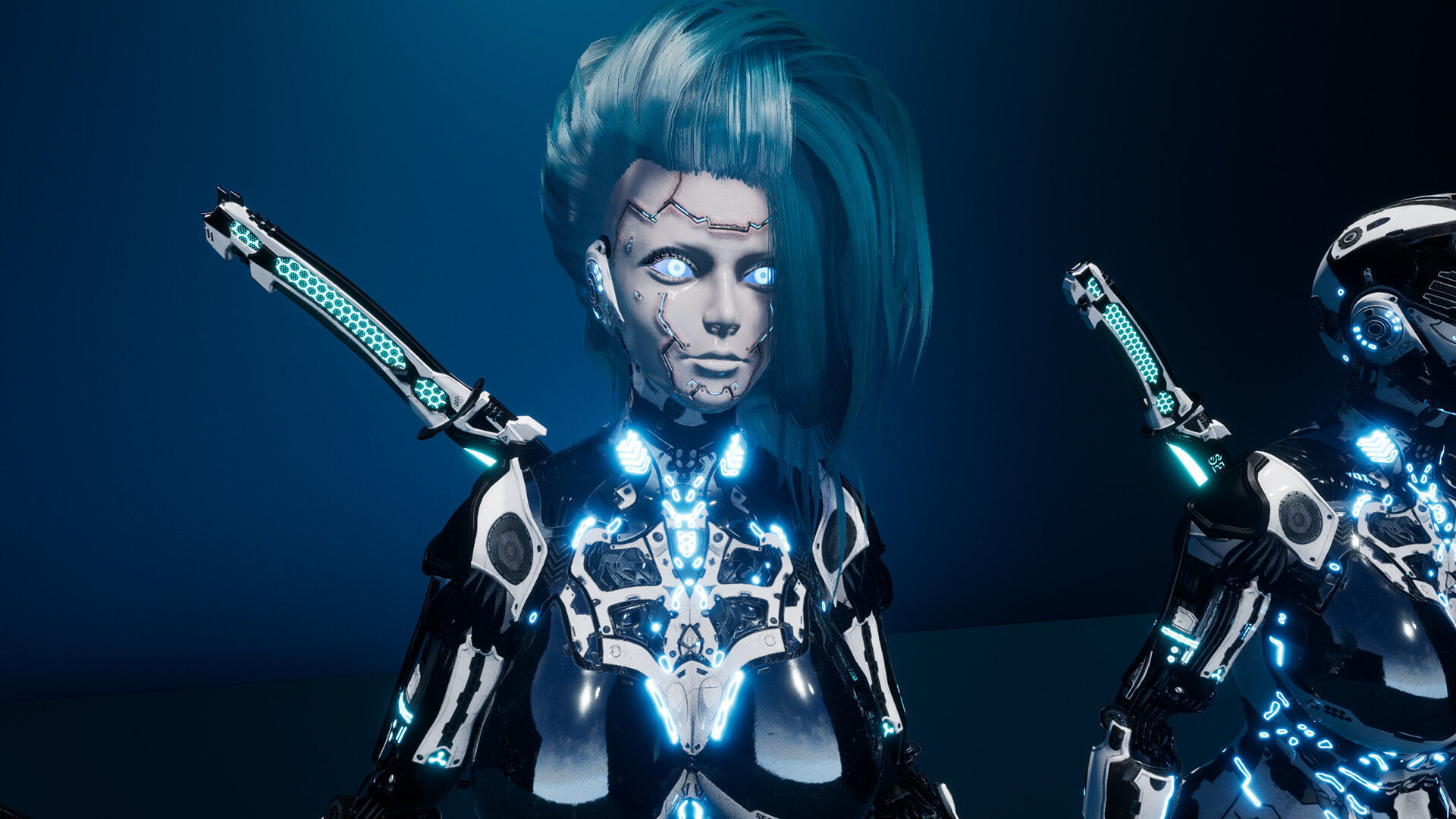 Robot Girl 2 Low-poly 3D model_22