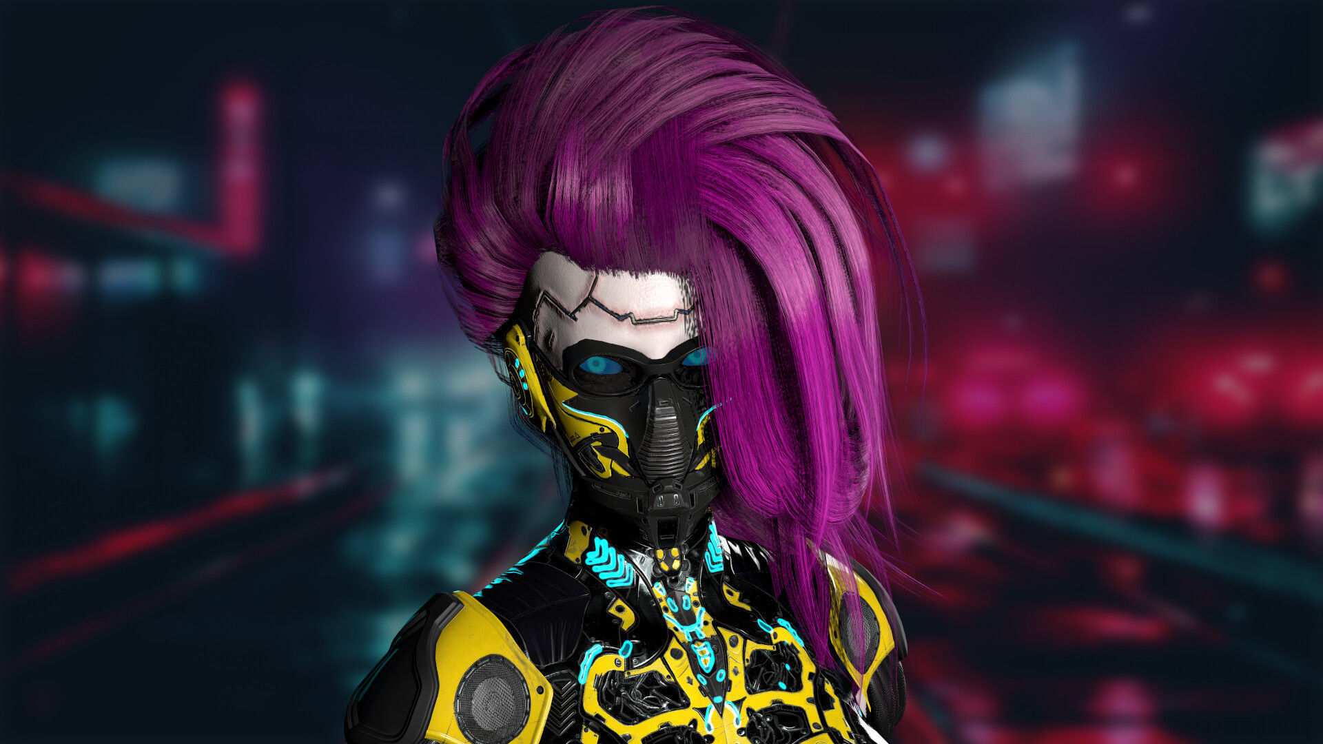 Robot Girl 2 Low-poly 3D model_14