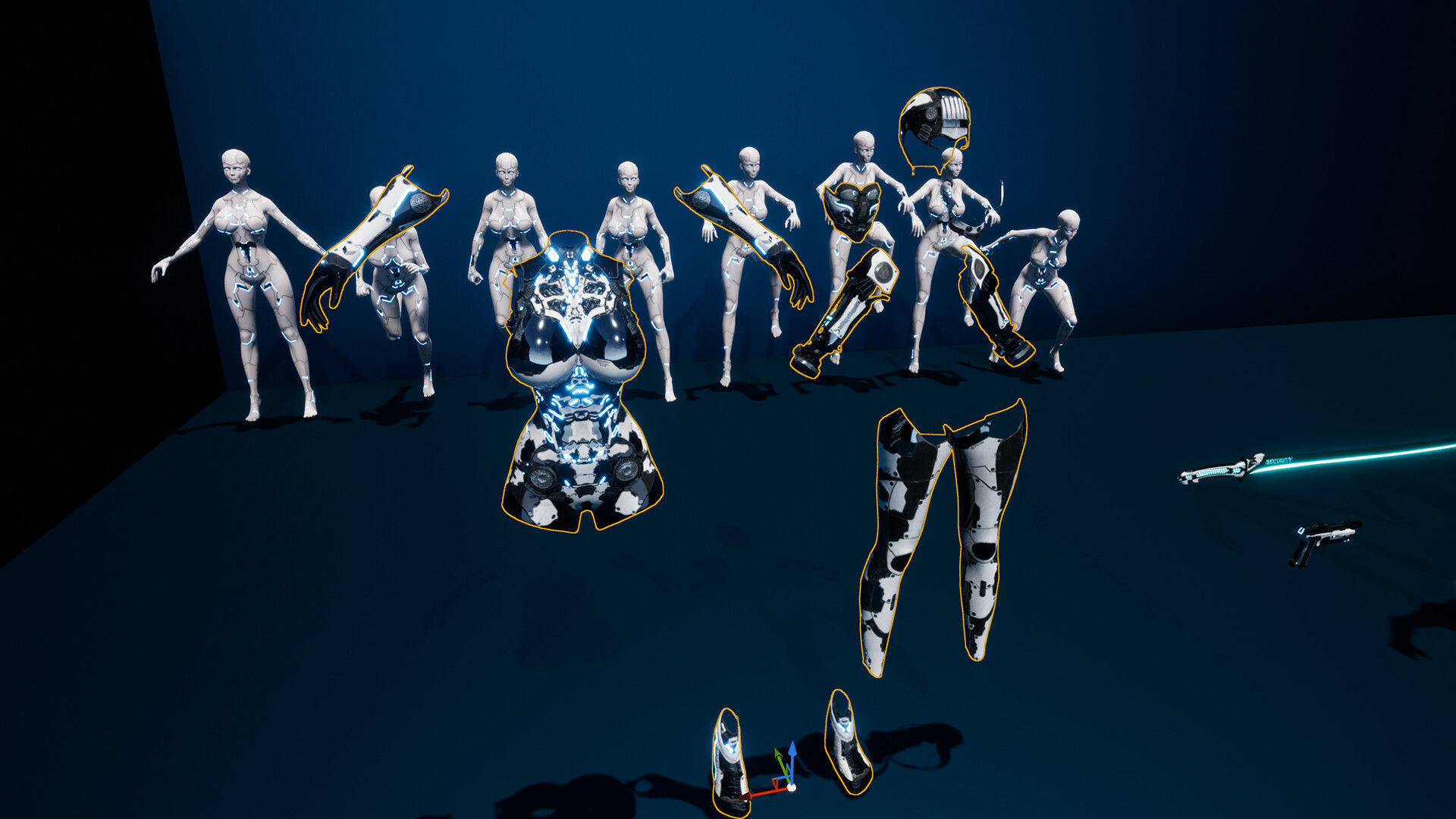 Robot Girl 2 Low-poly 3D model_20