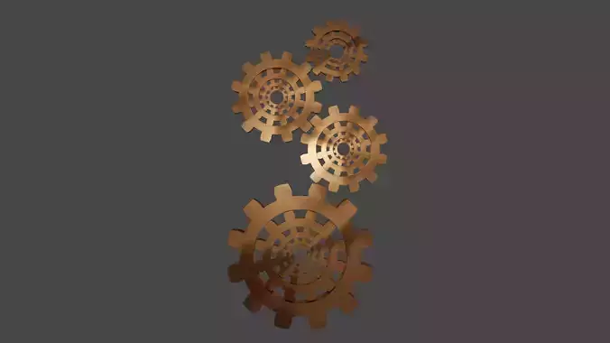 Animated gears Free 3D model
